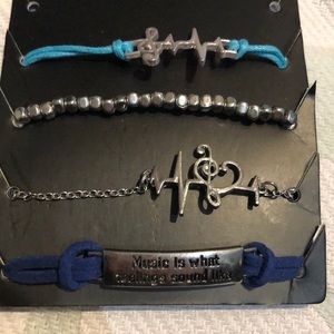 Music themed bracelets 4pk